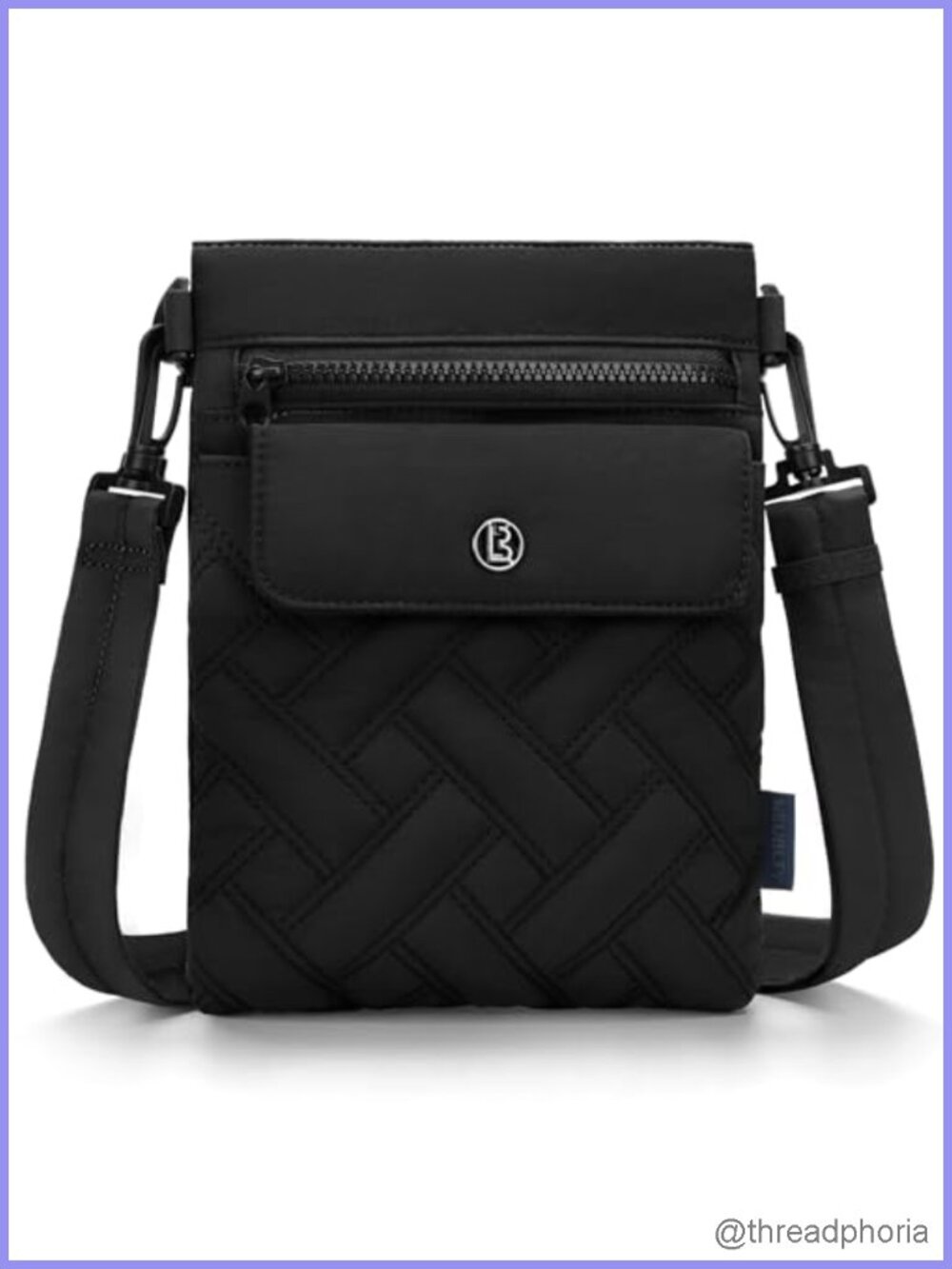 Puffer Crossbody Bag for Women Quilted Nylon Cell Phone Purse Adjustable Strap